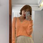 Pastel V-neck Loose-fit Cardigan