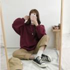 Balloon-sleeve Slit-side Pullover