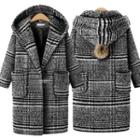 Hooded Long Tweed Coat
