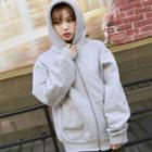 Plain Zip-up Hoodie