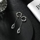 Water Drop Ear Cuff 1 Pair - Silver - One Size