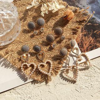Plaid Button Statement Earring (various Design)