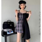 Short-sleeve Cold-shoulder Asymmetrical Mini A-line Dress