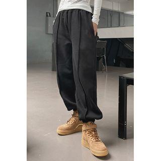 Couple Pintuck Fleece-lined Jogger Pants