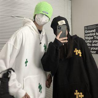 Couple Matching Cross Embroidered Hoodie