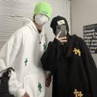 Couple Matching Cross Embroidered Hoodie