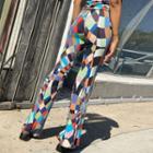 Color-block Boot-cut Pants