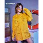 Multi-pocket Lettering Shirt Jacket