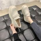 Platform Block Heel Beaded Loafers
