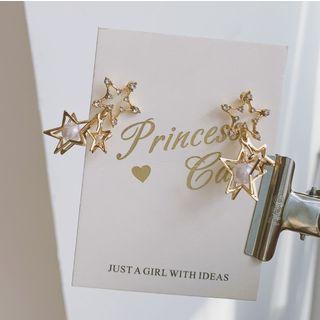 Faux Pearl Alloy Star Earring As Shown In Figure - One Size