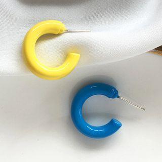 Non-matching Glaze Open Hoop Earring 1 Pair - Earrings - One Size