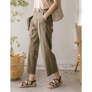Pintuck-front Pants