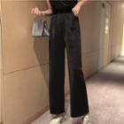 Glitter High-waist Wide-leg Pants Black - One Size