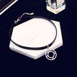 Alloy Roman Numeral Pendant Choker As Shown In Figure - One Size