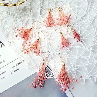 Faux Pearl / Dried Flower Fringed Earring