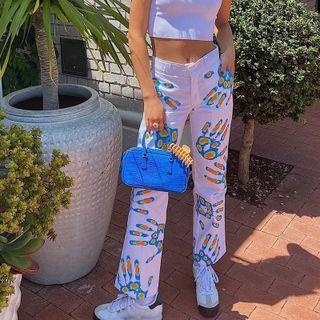 Handprint Straight Leg Jeans