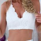Lace Jacquard Cropped Camisole Top