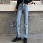 Button Detail Straight-fit Jeans