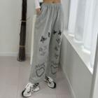 Butterfly Heart Illustrated Sweatpants