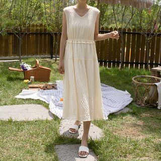 Tie-side Crinkled Long Sundress