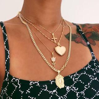 Layered Necklace Nl055 - One Size