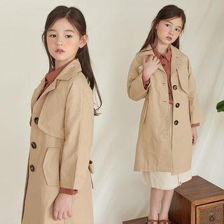 Family Matching Single-breasted Long Trench Coat