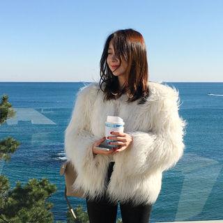 Round-neck Furry Jacket