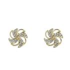 Rhinestone Pinwheel Stud Earring 1 Pair - Gold - One Size