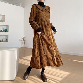 Collared Tiered Long Boho Dress