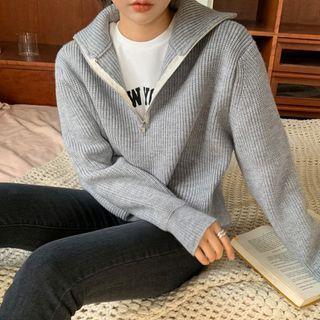 Single-breasted Wool Blend Check Coat
