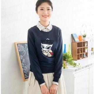 Owl Appliqu  Pullover