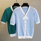 V-neck Knit Top (various Designs)