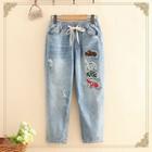 Elephant Patch Distressed Jeans