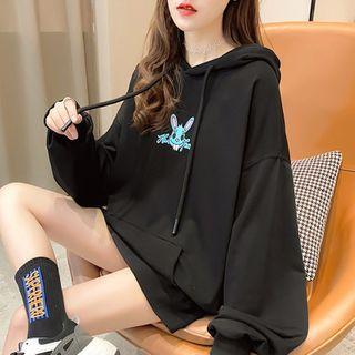 Long-sleeve Rabbit Print Hoodie