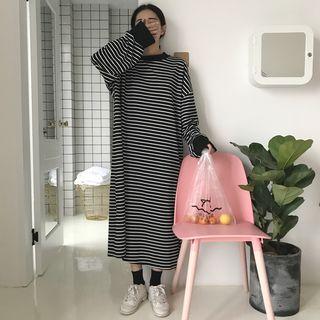Striped Pullover Midi Dress