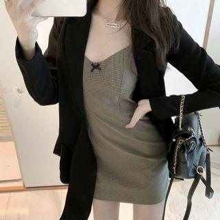 Spaghetti Strap Mini Bodycon Dress / Blazer