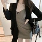 Spaghetti Strap Mini Bodycon Dress / Blazer