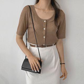 Scoop-neck Cardigan
