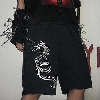 Printed Logo Knee-length Shorts