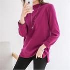 High-neck Plain Pullover