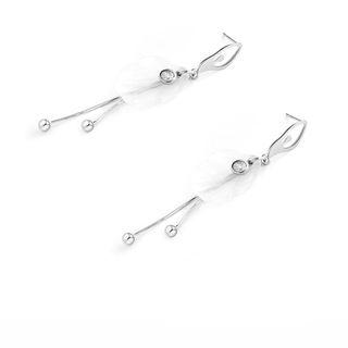 925 Sterling Silver Rhinestone Acrylic Dancer Earring