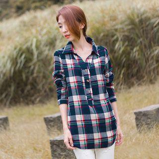 Rolled Sleeve Plaid Shirt