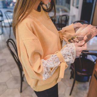 Corduroy Bow-accent Panel Top