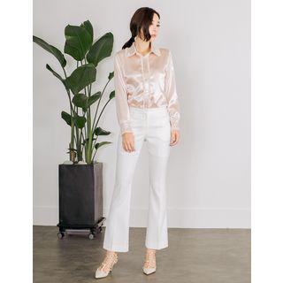 Frey-trim Blouse