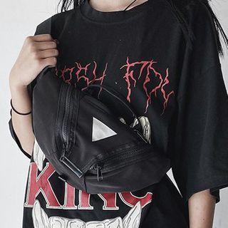 Triangle Print Sling Bag Black - One Size