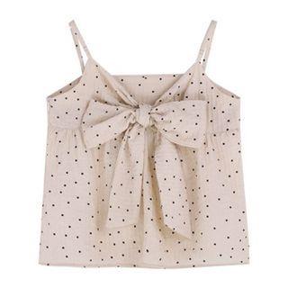 Bow Dotted Camisole Top Off-white - One Size