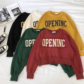 Lettering Print Crewneck Sweatshirt
