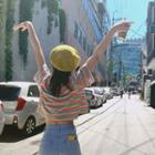 Striped Short-sleeve T-shirt / Camisole Top