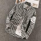 Long-sleeve Button-down Gingham Shirt