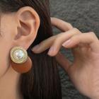 Beaded Geometric Stud Earring